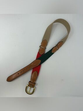 VTG 90s Façonnable Sellier Belt Surcingle France Colorblock Leather Mens Sz 30